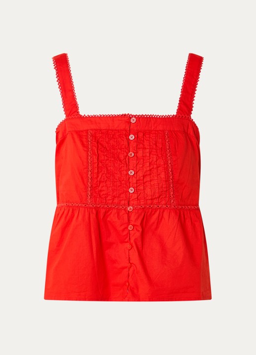 Levi's Mouwloze top met rechthoekige hals - voorkant 3 rood