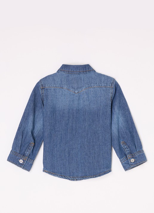 Levi's My First Barstow overhemd van denim - achterkant donkerblauw