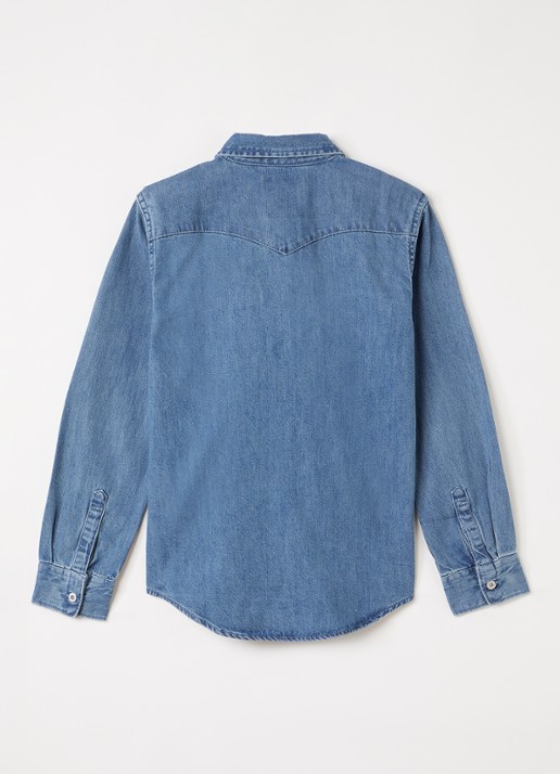 Levi's New Barstow Western overhemd van denim - voorkant 3 indigo