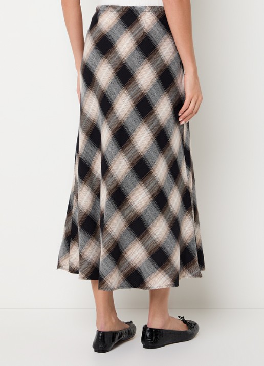 Levi's Noemi maxi rok met ruitdessin - achterkant 4 beige