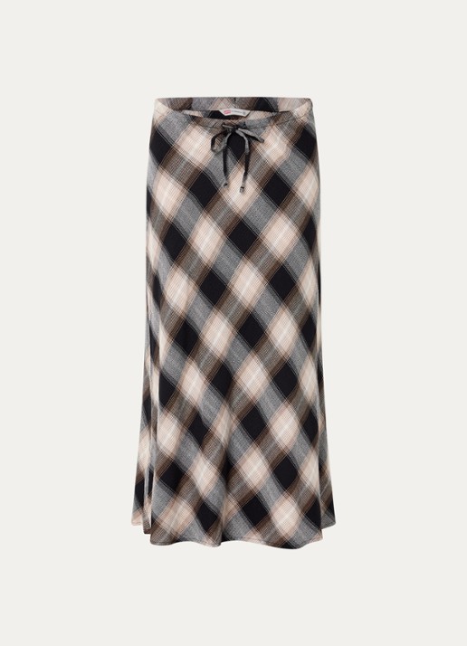 Levi's Noemi maxi rok met ruitdessin - voorkant 2 beige
