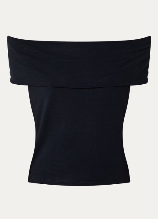 Levi's Off shoulder top - voorkant zwart