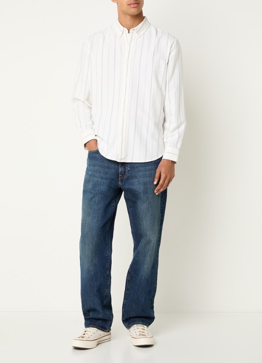 Levi's Oisin overhemd met streepprint - voorkant 4 gebroken wit