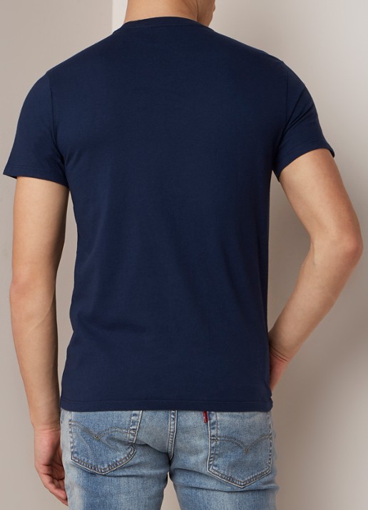 Levi's Original T-shirt van katoen met logopatch - achterkant 4 donkerblauw