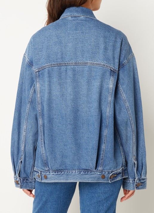 Levi's Oversized spijkerjas in lyocellblend met steekzakken - achterkant indigo