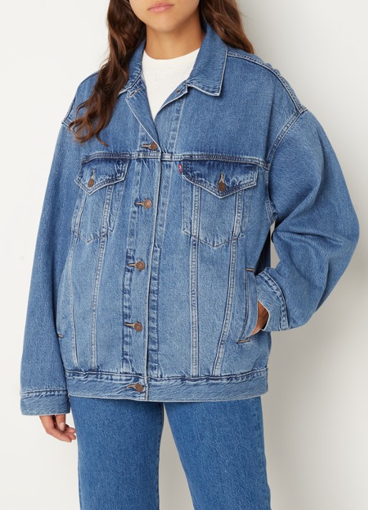 Levi's Oversized spijkerjas in lyocellblend met steekzakken - detail 4 indigo