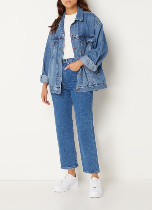 Levi's Oversized spijkerjas in lyocellblend met steekzakken - voorkant 3 indigo