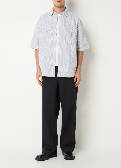Levi's Pacifica regular fit overhemd met streepprint - voorkant 3 antraciet