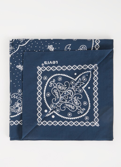 Levi's  Paisley Bandana sjaal 50 x 50 cm - voorkant 2 indigo