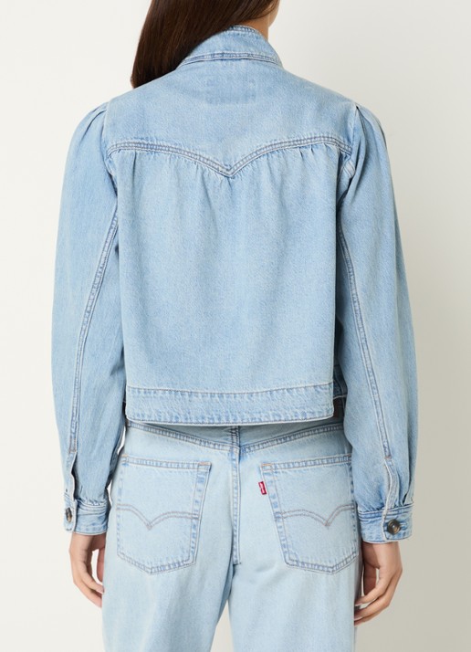 Levi's Parker spijkerjas met steekzakken en ballonmouw - achterkant blauwgrijs