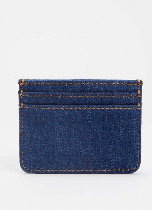 Levi's Pasjeshouder van denim met logo - achterkant indigo