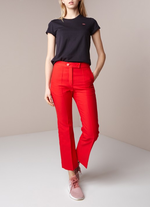 Levi's Perfect Tee T-shirt van katoen met logoborduring - voorkant 4 zwart