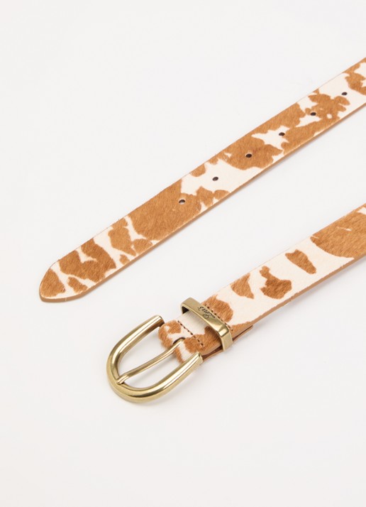 Levi's Phoebe riem van leer met ponyhair - detail 2 cognac