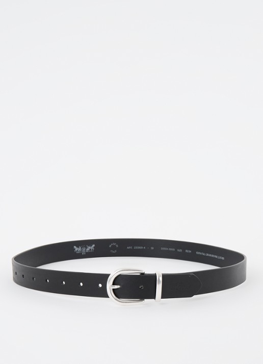 Levi's Phoebe riem van leer - voorkant zwart