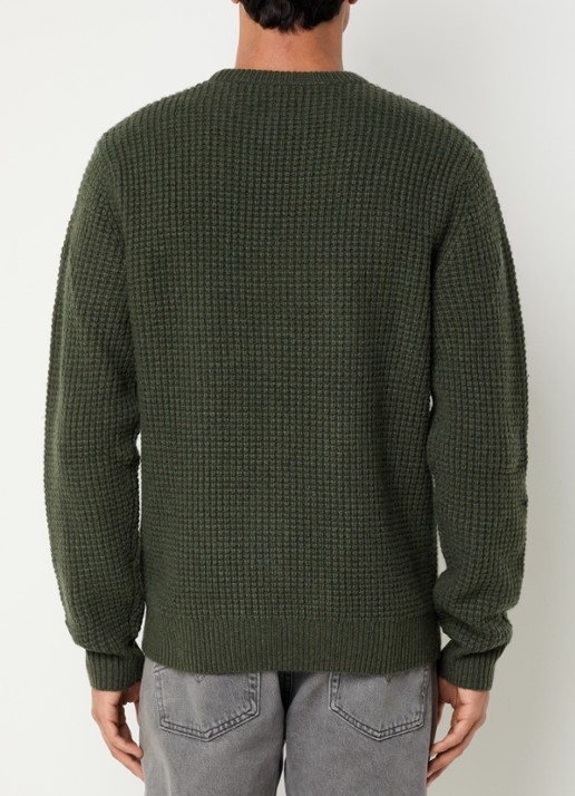 Levi's Presidio grofgebreide trui in wolblend - achterkant 4 bronsgroen