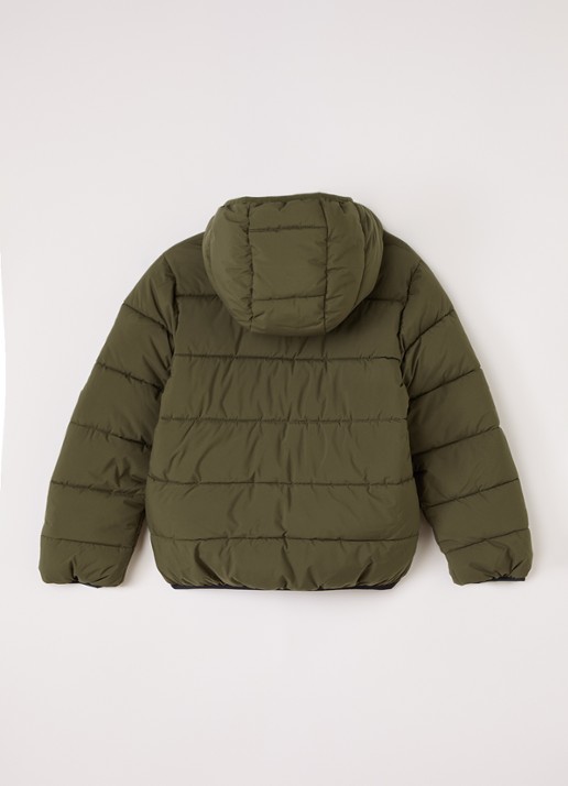 Levi's Puffer jack met logo - achterkant legergroen