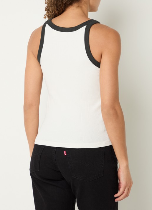 Levi's Racer tanktop met logoprint - achterkant gebroken wit