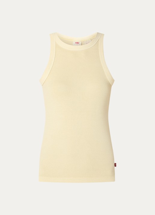 Levi's Racer tanktop met ronde hals - voorkant 2 lichtgeel