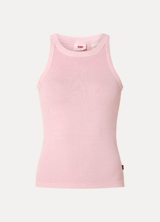 Levi's Racer tanktop met ronde hals - voorkant 3 zalmroze