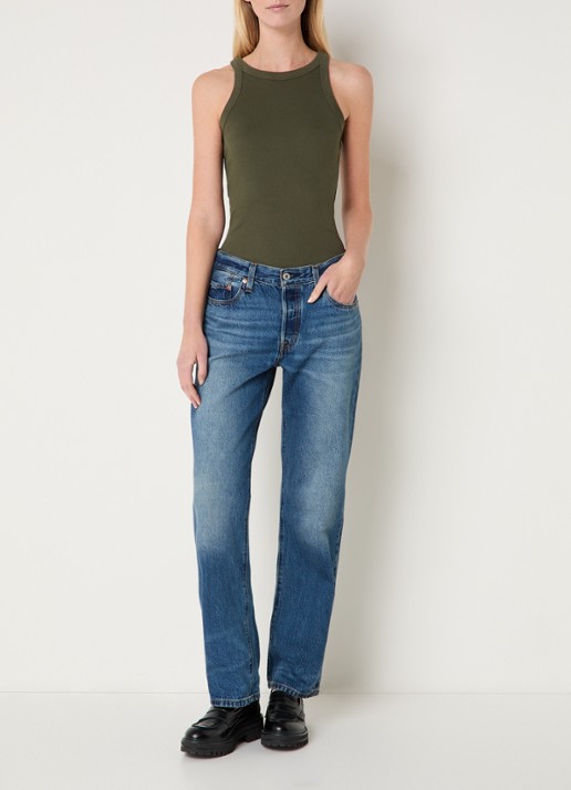 Levi's Racer tanktop met ronde hals - voorkant 3 bronsgroen