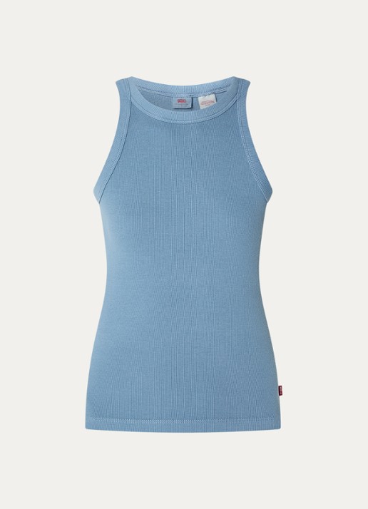 Levi's Racer tanktop met ronde hals - voorkant 2 staalblauw