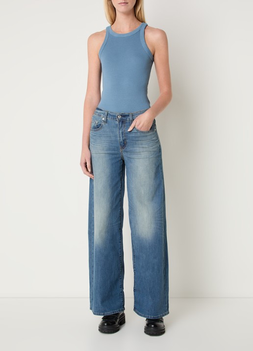 Levi's Racer tanktop met ronde hals - voorkant 3 staalblauw