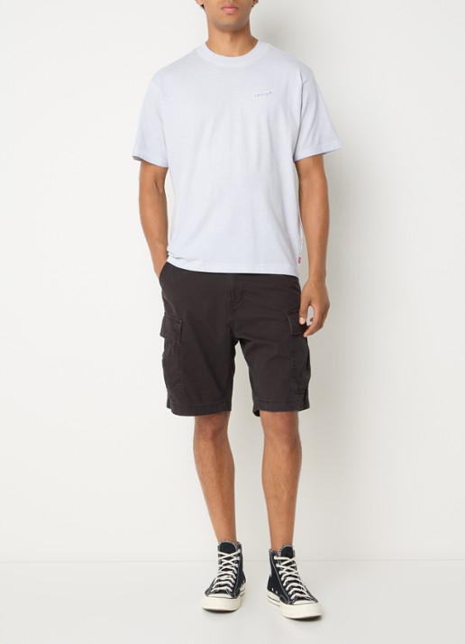 Levi's Red tab T-shirt met logoborduring - voorkant 3 lichtgrijs
