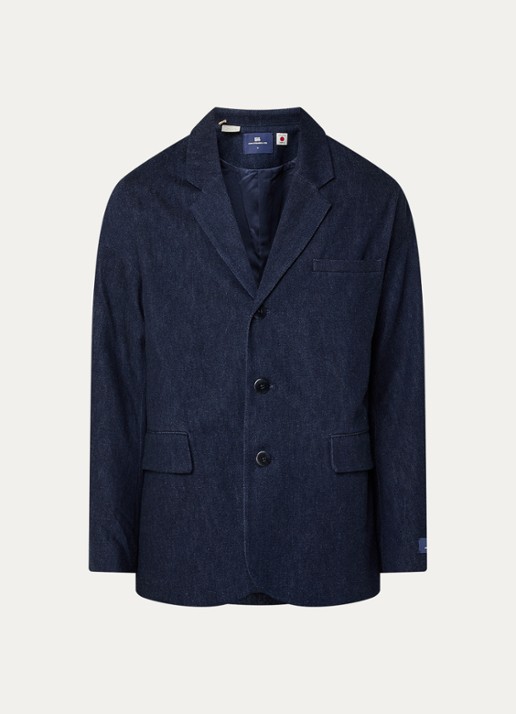 Levi's Regular fit colbert van denim met klepzakken - voorkant 3 indigo