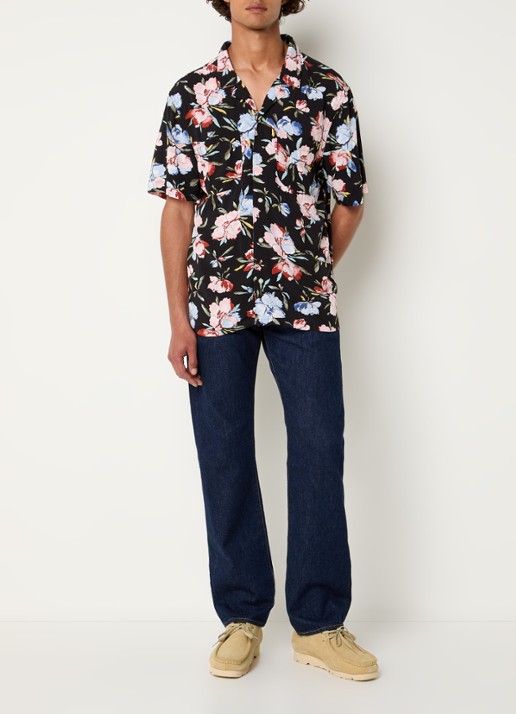 Levi's Regular fit overhemd met bloemenprint en borstzakken - voorkant 3 zwart