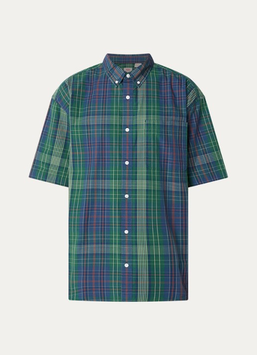 Levi's Regular fit overhemd met borstzak en ruitdessin - voorkant groen