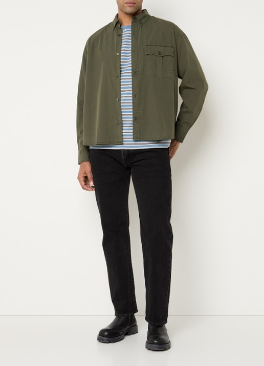 Levi's Regular fit overhemd met borstzak - voorkant 3 legergroen