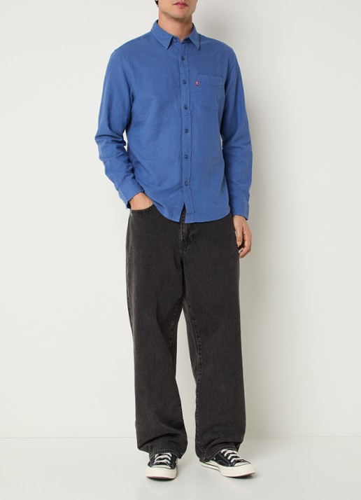 Levi's Regular fit overhemd met borstzak - voorkant 2 blauw