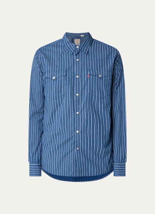 Levi's Regular fit overhemd met grafische print - voorkant indigo