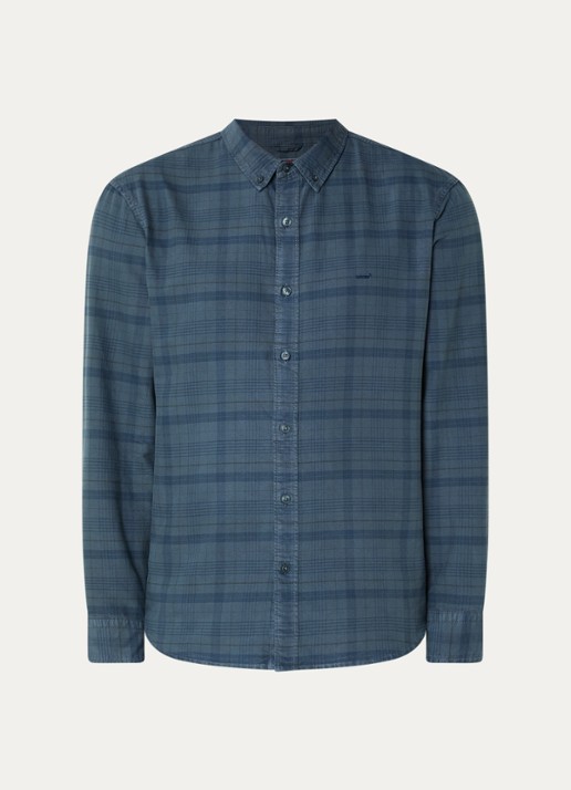 Levi's Regular fit overhemd met logo - voorkant blauwgrijs