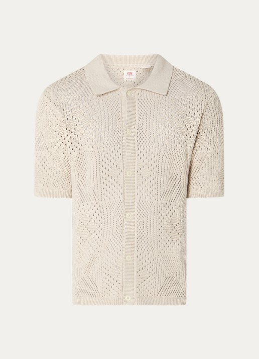 Levi's Regular fit overhemd met opengewerkt dessin - voorkant 2 beige