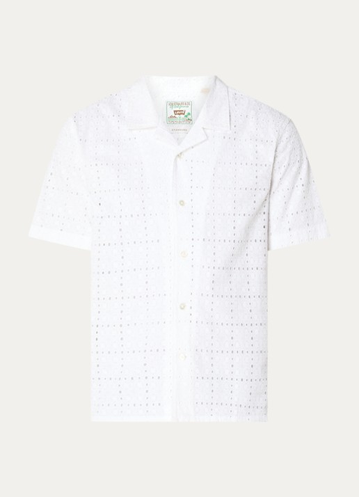 Levi's Regular fit overhemd met opengewerkt dessin - voorkant wit