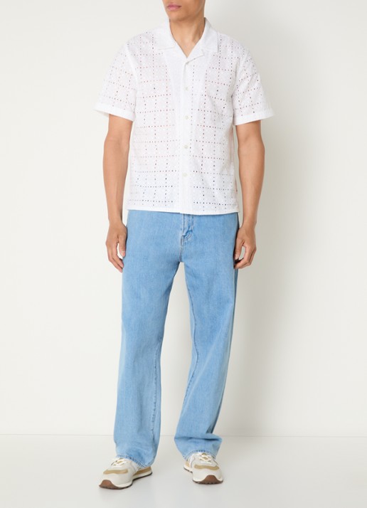 Levi's Regular fit overhemd met opengewerkt dessin - voorkant 2 wit