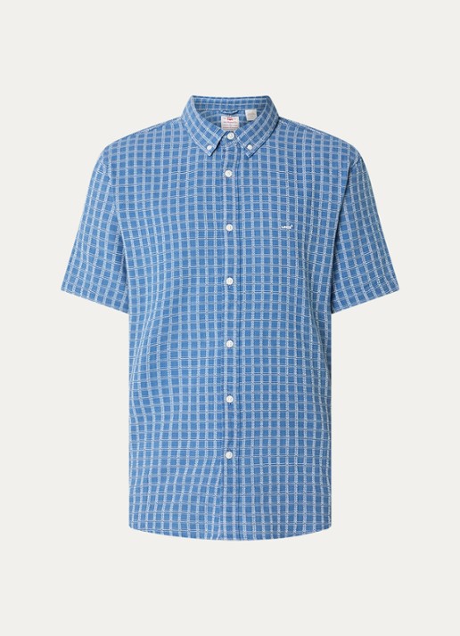 Levi's Regular fit overhemd met ruitdessin en logo - voorkant 2 staalblauw
