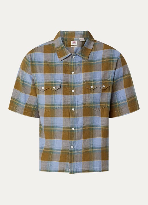 Levi's Regular fit overhemd met ruitdessin - voorkant mosgroen