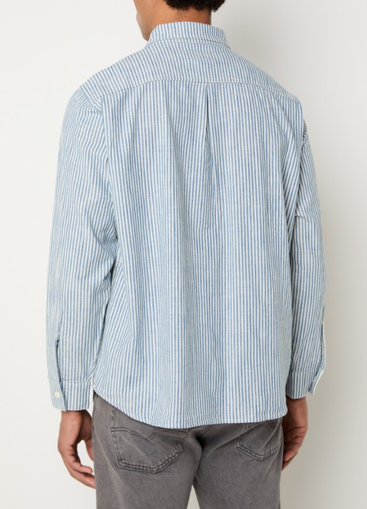 Levi's Regular fit overhemd met streepprint - achterkant staalblauw