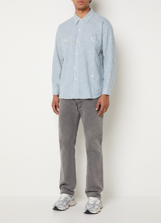 Levi's Regular fit overhemd met streepprint - voorkant 3 staalblauw