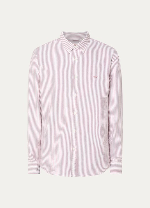 Levi's Regular fit overhemd met streepprint - voorkant steenrood