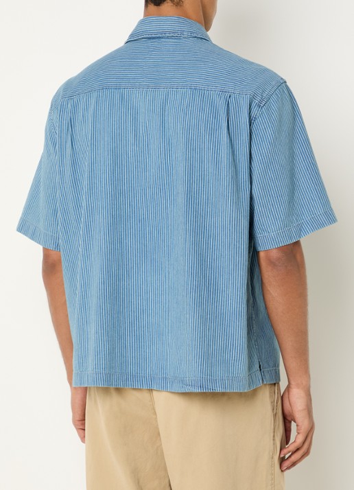 Levi's Regular fit overhemd met streepprint - achterkant staalblauw