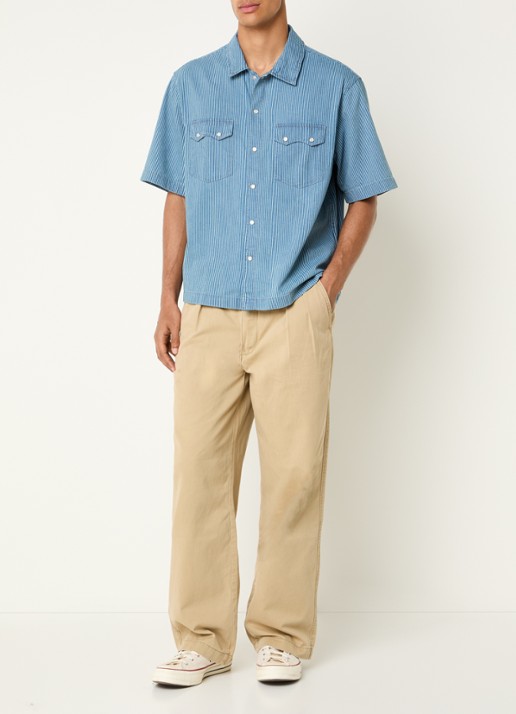 Levi's Regular fit overhemd met streepprint - voorkant 3 staalblauw