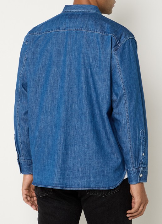 Levi's Regular fit overhemd van chambray met borstzak - achterkant 4 indigo