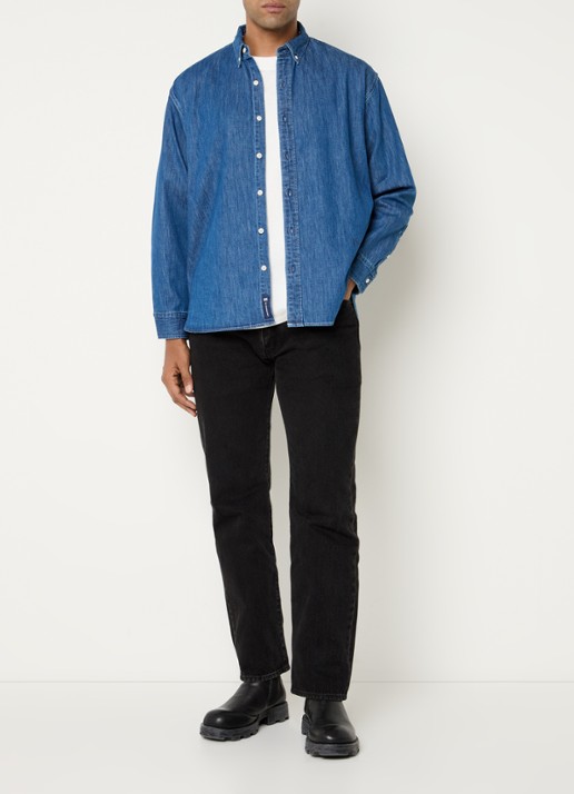 Levi's Regular fit overhemd van chambray met borstzak - voorkant 3 indigo