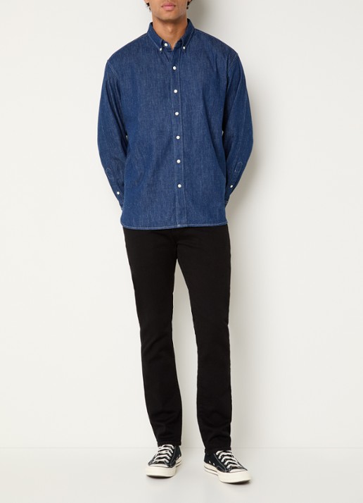 Levi's Regular fit overhemd van chambray - voorkant 4 indigo