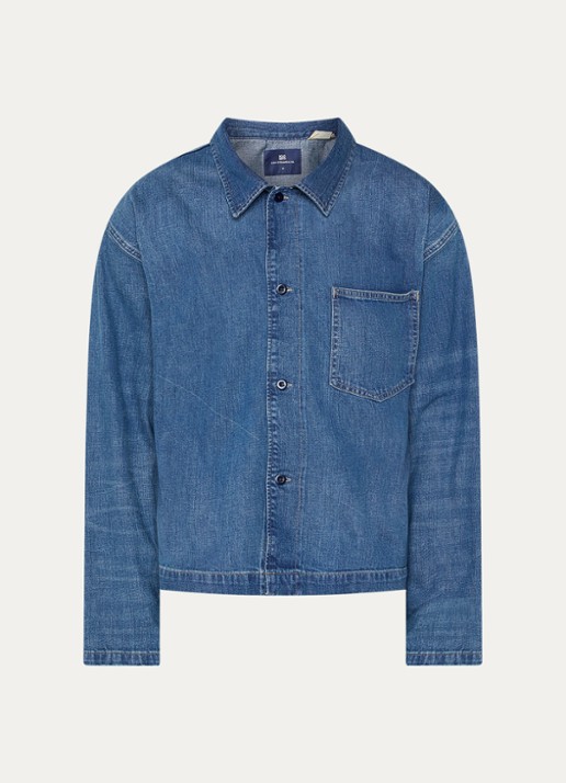 Levi's Regular fit overhemd van denim met borstzak - voorkant 2 indigo