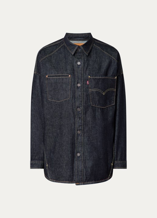 Levi's Regular fit overshirt van denim met borstzakken - voorkant indigo