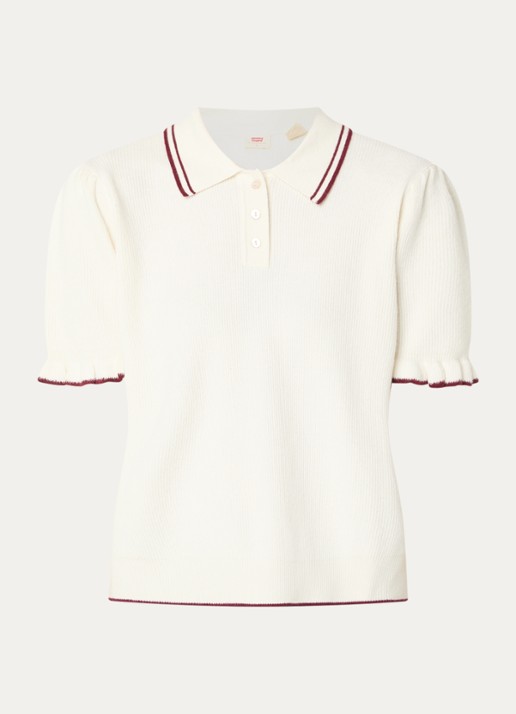 Levi's Regular fit polo met kraag - voorkant wit
